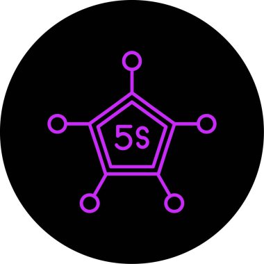 Benzersiz molekül vektör çizgisi simgesi