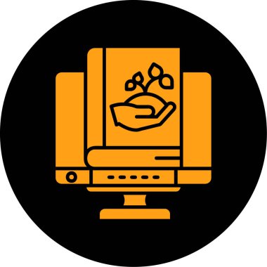 elleri vektör illüstrasyonlu bilgisayar ekranı