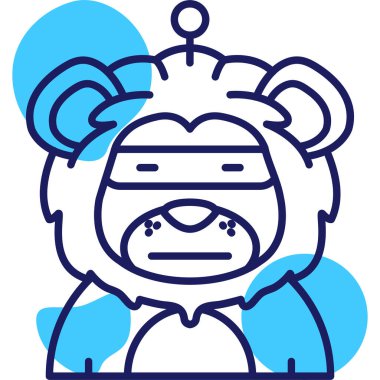 Yüzü ve maskesi takan sevimli panda. Coronavirus covid 19 salgını.