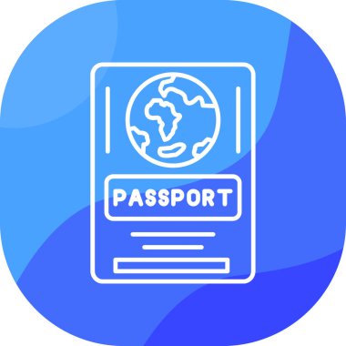Pasaport ikonu vektör illüstrasyonu