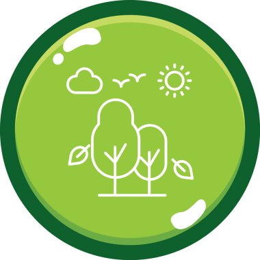 Bir ağaç simgesinin vektör illüstrasyonu