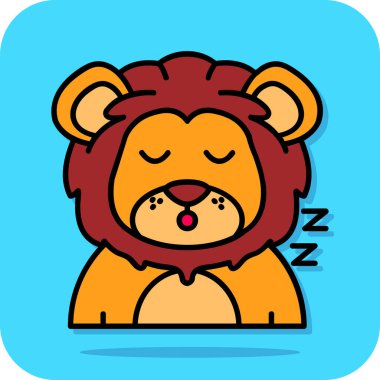 Şirin aslan maskotu büyük bir uykuyla uyuyor.