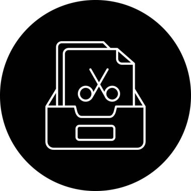 Makas simgesi işaret vektörü çizimi 