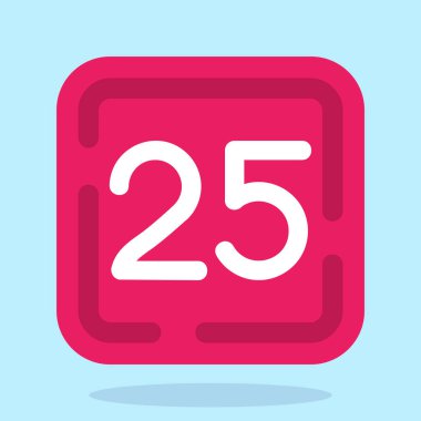 2 numaralı simge. Düz dizayn. vektör illüstrasyonu