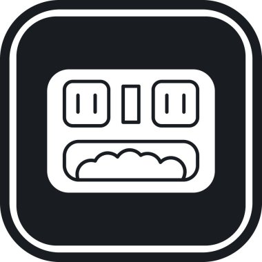 Bir robotun karikatür simgesinin vektör çizimi