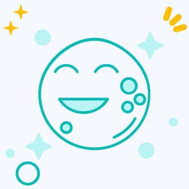 çizgi gülen yüz simgesi beyaz arkaplanda izole. Mutlu yüz. Mutlu yüz konsepti. Renkli taslak konsepti. vektör.