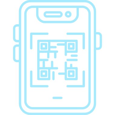 qr kod simgesine sahip akıllı telefon, özet biçimi