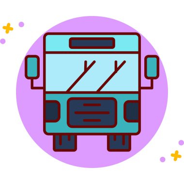 Otobüs. Web simgesi basit illüstrasyon