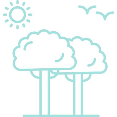 Ağaç ağaçları doğa simgesi dış hat biçiminde