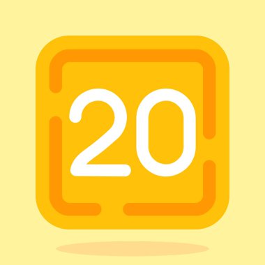 Beyaz arkaplanda 2 sayı vektör tasarım ögesi simgesi izole.