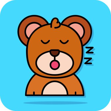 Uyku işaretiyle uyuyan ayı vektörü.