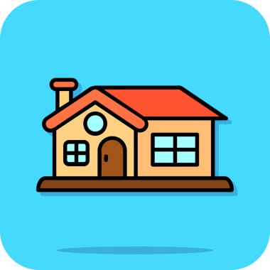 Ev ikonu. vektör illüstrasyonu.