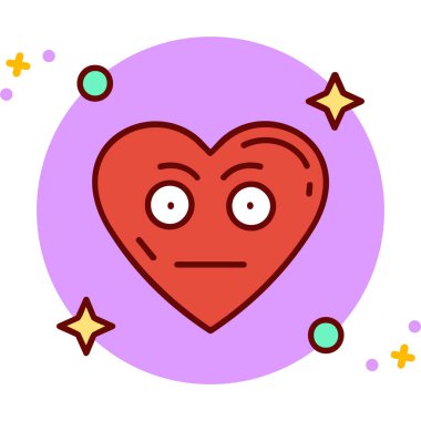 yüz simgesi olan vektör kalp emojisi.