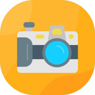 Kamera simgesi, vektör illüstrasyonu. düz tasarım biçimi