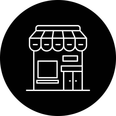 Bir dükkan simgesinin vektör illüstrasyonu