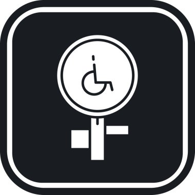 tekerlekli sandalye ikonu vektör illüstrasyonu