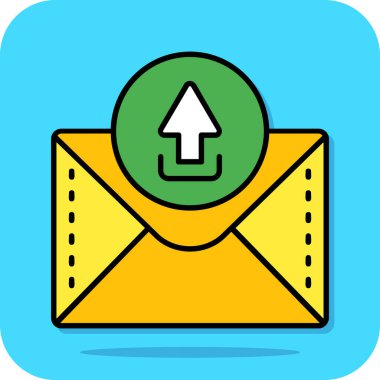 e-posta zarfı renk ana hatları vektörü