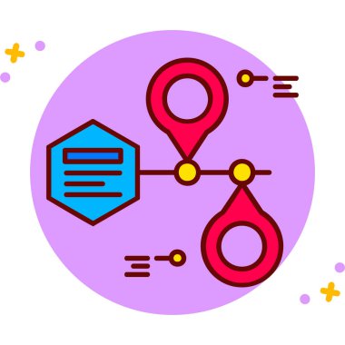 Beyaz arkaplanda izole edilmiş dünya simgesinin yeri. Dünya ya da Dünya işareti. Renkli taslak konsepti. vektör