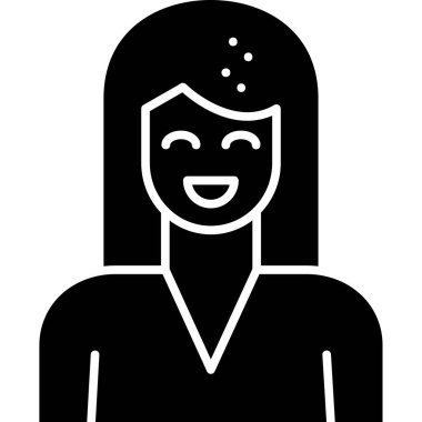 Pozitif ikonlu kadın, basit stil