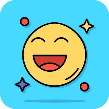 Yıldızlar vektör çizimi ile gülümseyen ifade