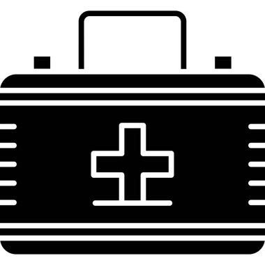 Yardım kiti sağlık hizmeti simgesi ana hat biçiminde