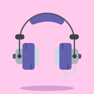 Pembe arka planı olan kulaklıklar.