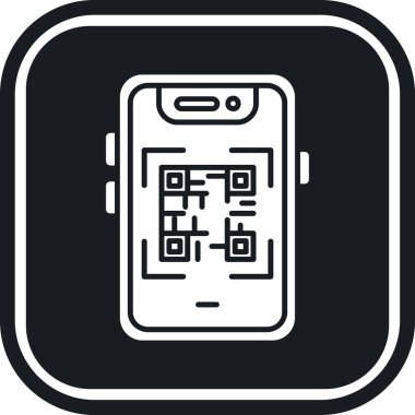 qr kod simgesi vektör çizimi çizimi