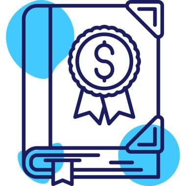 Sertifika, rozet, madalya vektör illüstrasyon simgesi