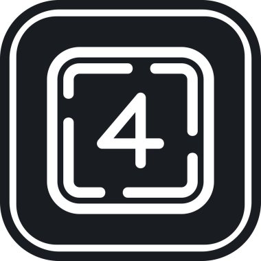 Moda ph biçiminde dört numaralı simge beyaz arkaplanda izole edildi