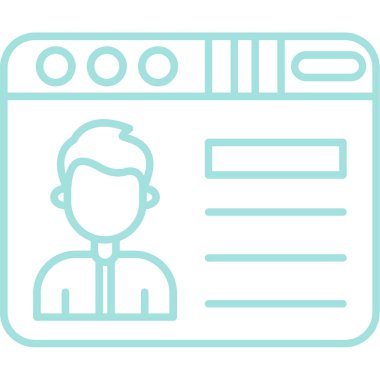 Kimlik kartı simgesi, vektör illüstrasyonu