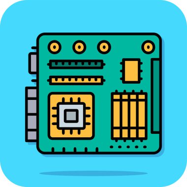 İşlemci simgesi, vektör illüstrasyonu