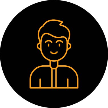 Yuvarlak ikonlu adam. Web için insan vektör simgesinin basit illüstrasyonu