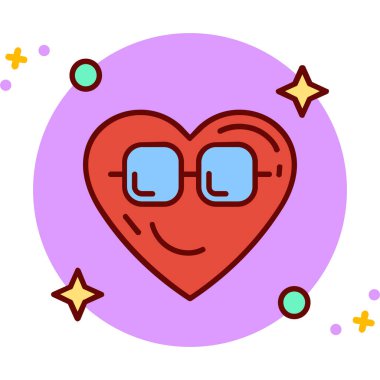 Aşk kalbi. Web simgesi vektör illüstrasyonu