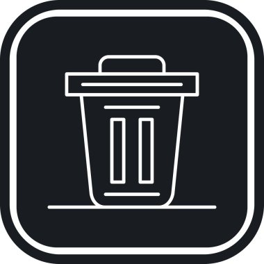 Çöp kutusu simgesi, basit vektör illüstrasyonu