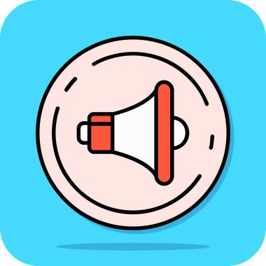 Megafon. Web simgesi basit illüstrasyon