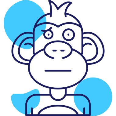 Maymun. Web simgesi basit illüstrasyon