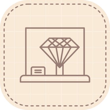 Elmas düz simge, vektör, illüstrasyon, mücevher kavramı