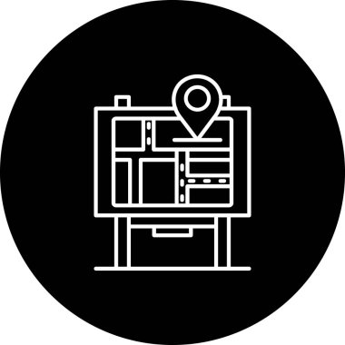 Bir harita simgesinin vektör illüstrasyonu