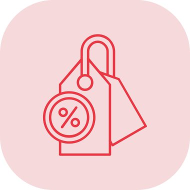 Alışveriş poşeti simgesiyle indirimli etiket, düz stil