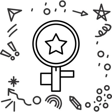 Cinsiyet eşitliği simgesi, basit siyah-beyaz biçimi