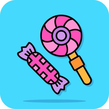 Şeker ikonu vektör illüstrasyonu