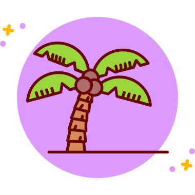 palmiye ağacı kutsal kişilerin resmi, vektör çizim