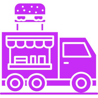 Yemek kamyonu. Web simgesi basit illüstrasyon