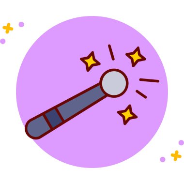 Vektör çizimi. Üzerinde yazı olan bir büyüteç..