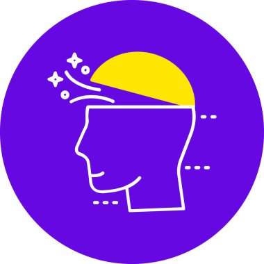 Yıldırım simgesi vektör illüstrasyonlu baş