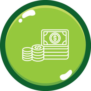 Dolar sembolü vektör illüstrasyonlu para