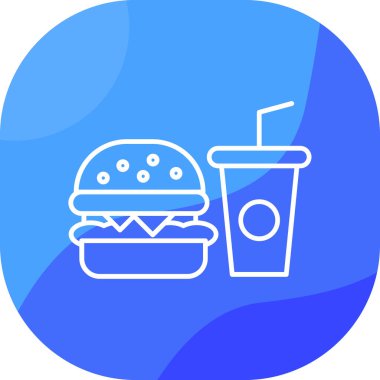 Çizgi biçiminde hamburger fast food simgesi