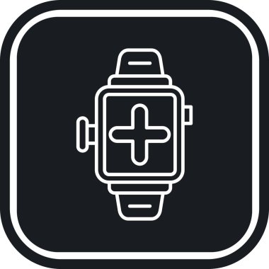 smartwatch simgesi, basit vektör illüstrasyonu