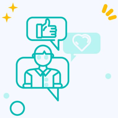 Beyaz arkaplanda izole edilmiş konuşma baloncuğu simgesi olan renk çizgisi kalbi. Sevgililer Günü. Katılım, düğün, sevgililer günü. Değişken rastgele dinamik şekiller. vektör