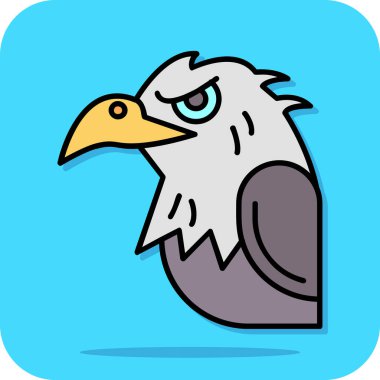 Kuş simgesi. Kuş vektör simgesi web için karikatür çizimi